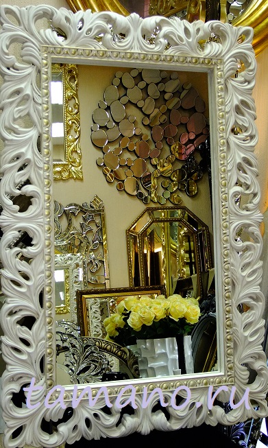 Зеркало итальянское в раме, арт. Л10014 слоновая кость с золотой патиной