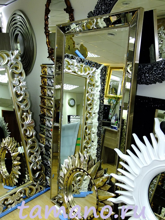 Зеркало напольное в зеркальной раме, арт. Н11 Уилшир, серебро, 197см х 100см в интернет салоне Тамано.ру.JPG