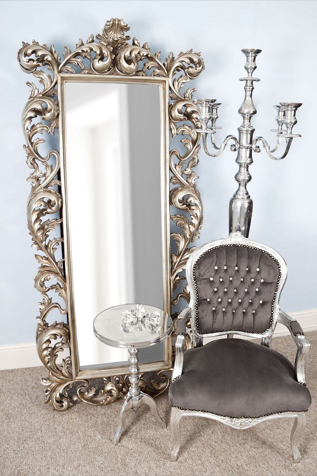 Шикарное напольное зеркало Мэривейл серебро.jpg