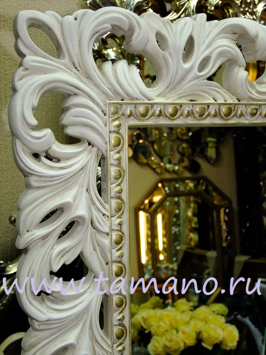 Зеркало итальянское в раме, арт. Л10014 слоновая кость с золотой патиной - рама