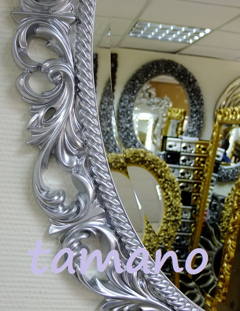 Зеркало интерьерное овальное, арт. Л010 серебро, ширина 80см высота 100см фото рамы.JPG