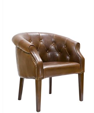 Кресло на ножках, арт. 347-044, коричневая кожа.png