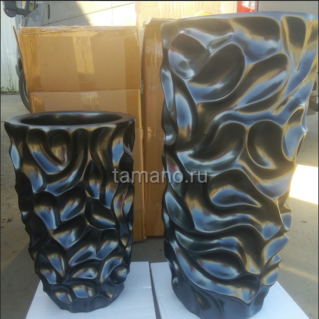Купить красивые напольные вазы чёрные.jpg