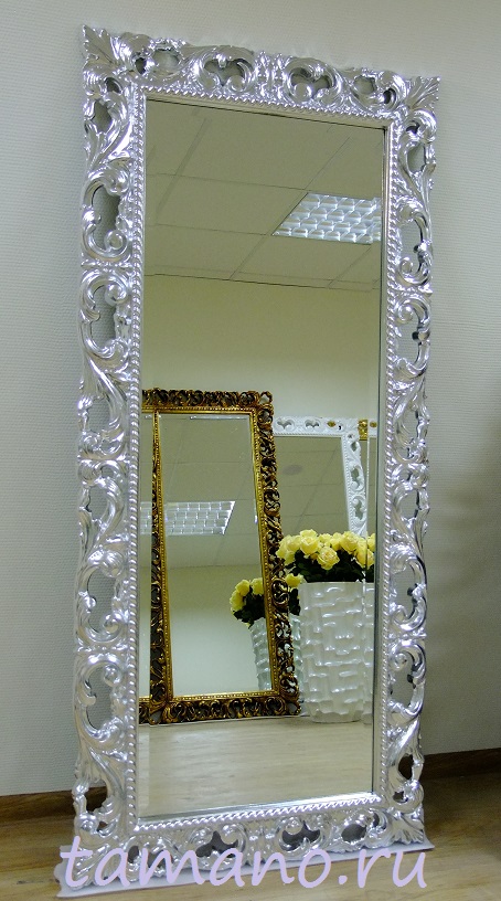 Купить большое красивое зеркало в серебряной раме в интернет магазине Тамано.ру