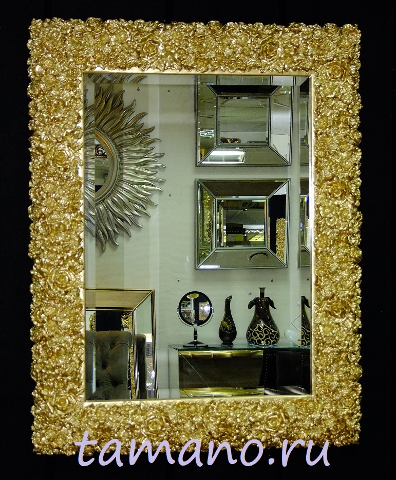 Интерьерное зеркало в декоративном багете Жизель чернёное серебро, 72см х 92см купить в Тамано.ру
