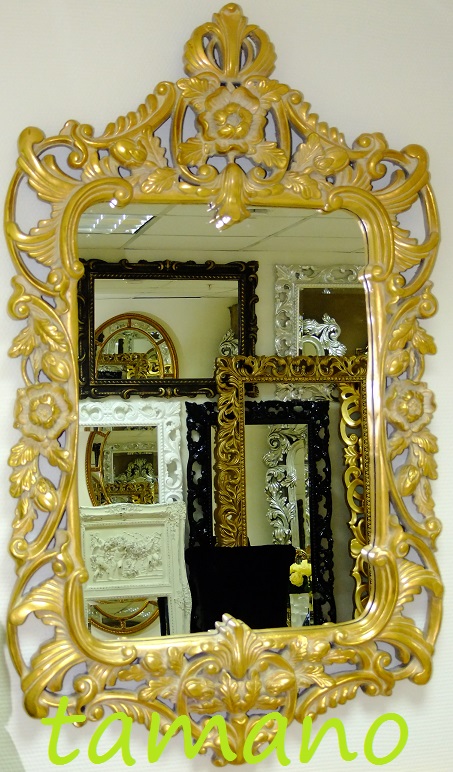 Зеркало интерьерное в резной раме, арт. 564 Монтрэ, состаренное золото, 115см х 67см.JPG