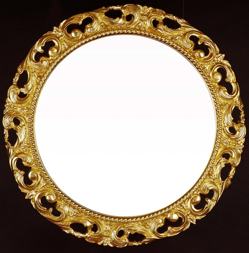 Круглое зеркало в золотой раме, Мишель, D 90см.jpg