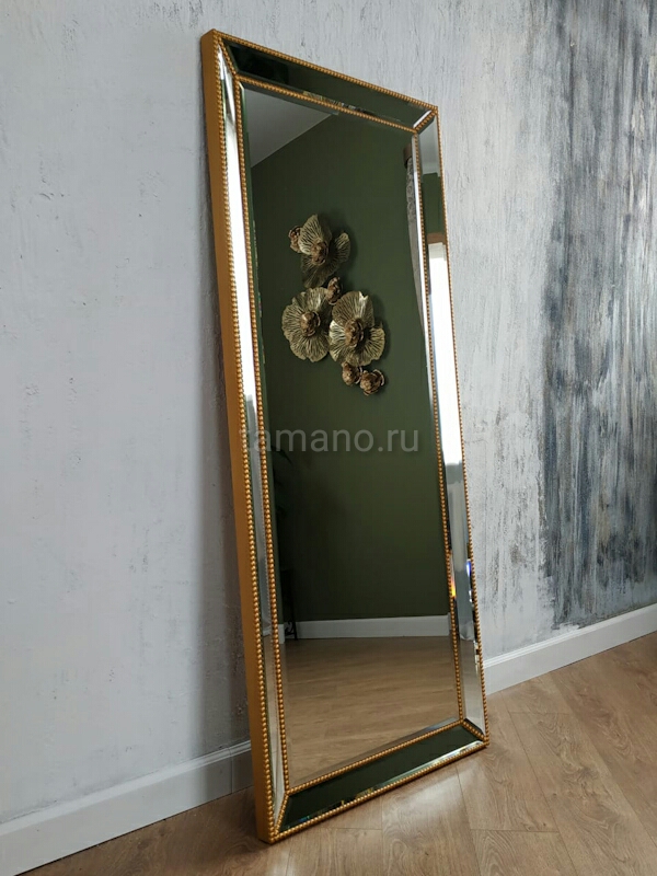 Зеркало в золотой зеркальной раме по индивидуальному размеру на заказ.jpg
