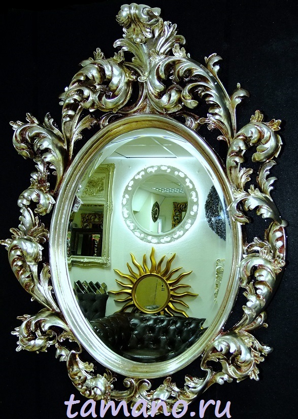 Где купить красивое зеркало с вензелями Овьедо IMPERO Silver серебро