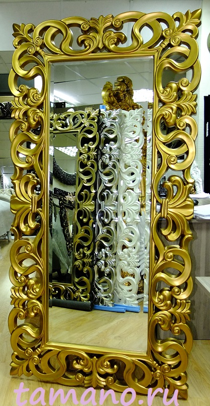 Зеркало в золотой раме, арт. Л80501 Континио червонное золото, ширина 88,9см высота 177,8см.JPG