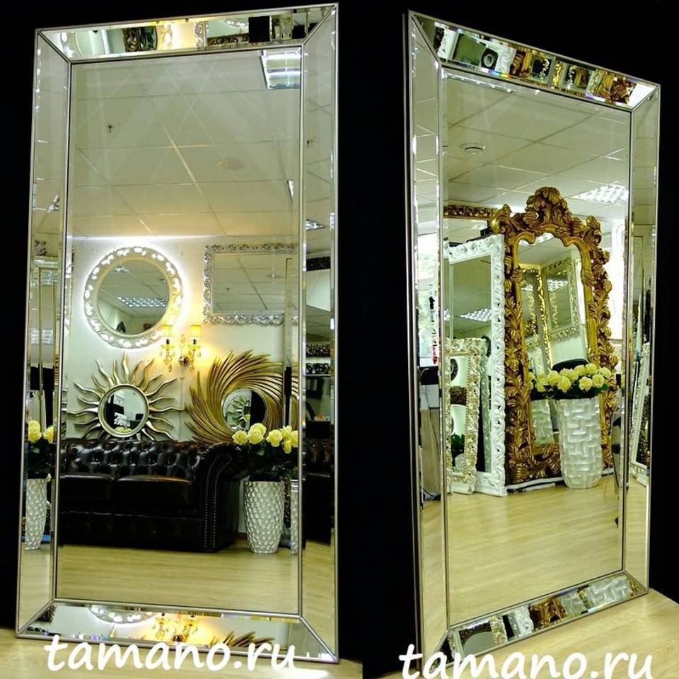Купить в интернете Большое настенно напольное венецианское зеркало в зеркальной раме Ричард, 100см х 200см в Тамано.ру