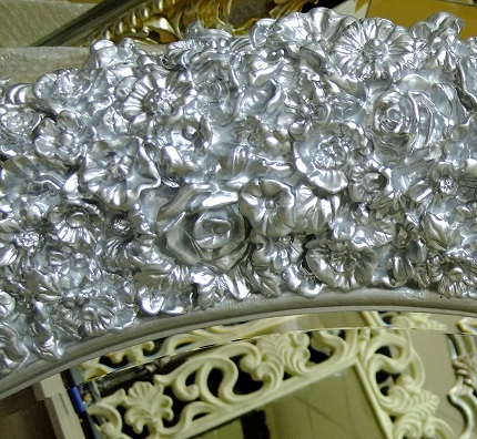 Зеркало интерьерное овальное, арт. Л009 серебро, ширина 90см высота 110см фото рамф.JPG