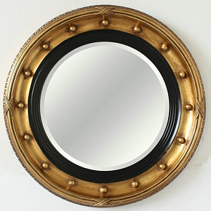 Круглое зеркало в золотой раме Олимп, D 76см