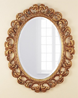 Зеркало интерьерное овальное, арт. 615 Шербур, золото, 80см х 100см