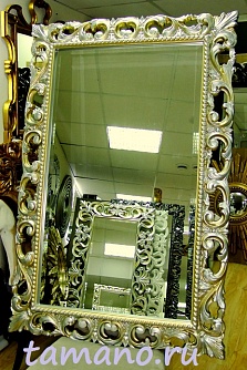 Зеркало интерьерное в резной раме, арт. Л12005К Мэри шампань, 85см х 130см 