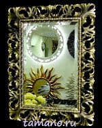 Настенное зеркало в резной раме, Ингрид бронза,  64см х 84см
