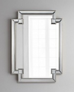 Зеркало в зеркальном обрамлении Честер серебро, 75см х 100см