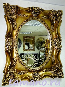 Зеркало интерьерное в раме Империал чернёное золото, 85см х 100см 