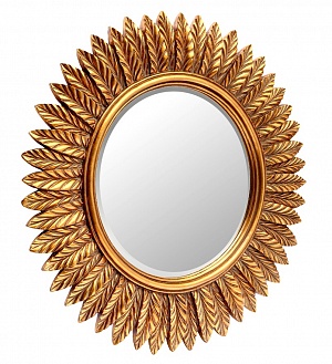 Зеркало - солнце, арт. А056 Барли, золото, 89см х 89см 
