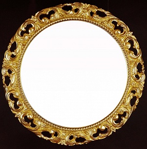 Круглое зеркало в золотой раме, Мишель, D 90 см