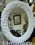 Зеркало интерьерное овальное, Орнелла белое, ширина 90см высота 110см