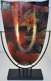 Ваза керамическая на металической подставке, арт. 105, 480мм