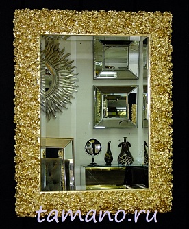 Интерьерное зеркало в декоративном багете Изабелла светлое золото,  72см х 92см