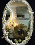 Овальное зеркало в дизайнерской раме Старлинг слоновая кость с золотом, 55см х 85см
