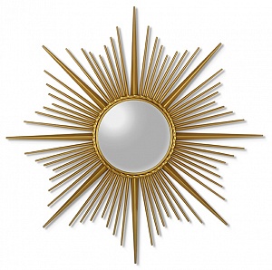 Зеркало в раме солнце Кассиопея D 100см с металлическими лучиками 