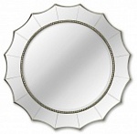Круглое зеркало в зеркальной раме Фалкон D 81см, серебро