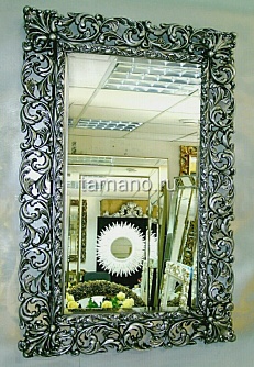 Зеркало в красивой раме Виола чернёное серебро 75*115см