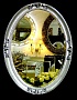 Зеркало овальное в раме, Пацифик, серебро с чёрным кракелюром, 62см х 82см
