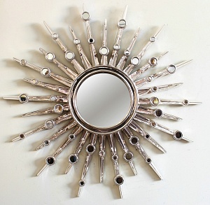 Зеркало - солнце, арт. 176 Нова, серебро, 104см х 104см 