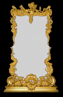 Зеркало интерьерное напольное, арт. ЛМ001  золото,  ширина 150см; высота 285см