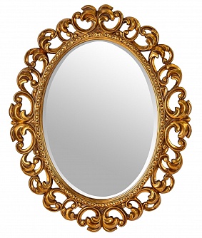 Овальное зеркало в раме Дейзи золото, 80см х 100см