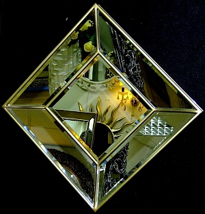 Венецианское зеркальное панно Кристалл бронза, 50см х 50см