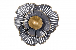 37SM-0850 Декор настенный Цветок золотисто-серый 23,5*23,5*6,4