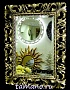 Зеркало с фоновой боковой подсветкой рамы, арт. П021 чернёное золото, 65х85см