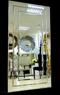 Напольное зеркало Лувр серебро, 105см х 205см