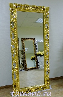 Зеркало интерьерное в резной раме, арт. Л12005, Мэри, золото, 75см х 165см