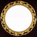 Круглое зеркало в золотой раме, Мишель, D 90 см