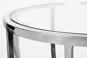 13RXET4037-SILVER Стол журнальный стекло прозр./серебро d50*60см