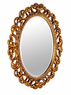 Овальное зеркало в раме Дейзи золото, 80см х 100см
