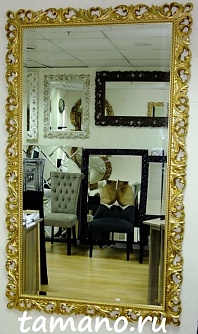 Зеркало интерьерное в дизайнерской раме Катрин золото, 95см х 160см
