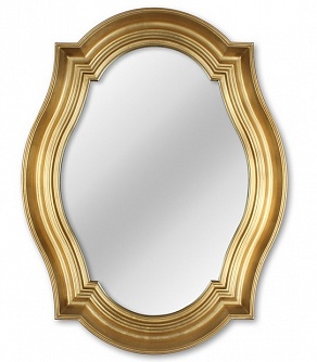 Овальное зеркало в фигурной раме Касабланка золото, 81см х 106см