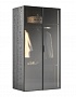 140SA-133BL-ST Шкаф двухдверный с выдвижными ящиками цвет черный, дверцы стеклянные