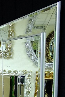 Зеркало венецианское Пассаж серебро, 82см х 122см