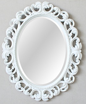 Зеркало овальное интерьерное, арт. А2018 Дэйзи, белый прованс, 80см х 100см
