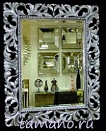 Зеркало в резной раме Ингрид 2 чернёное серебро, 88см х 108см