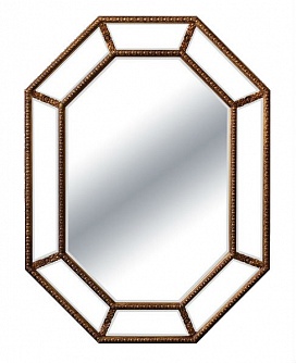 Зеркало интерьерное в восьмиугольной раме Даймонд золото, 90см х 120см